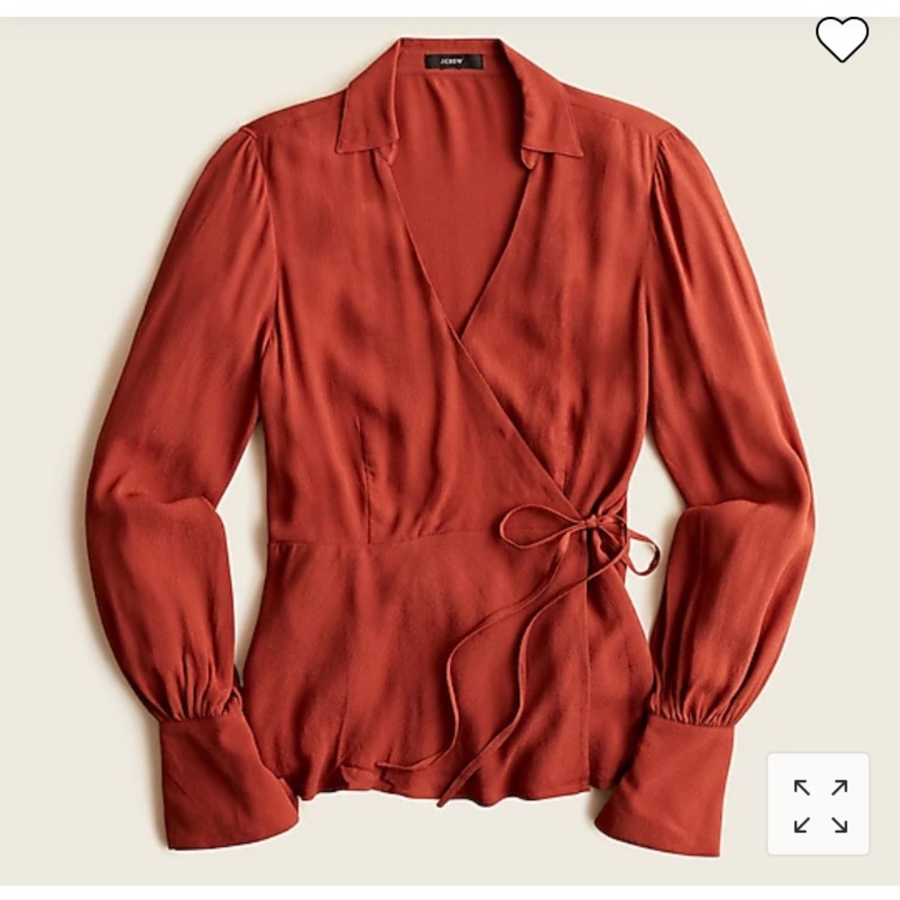 New with tag! J crew Drapey crepe wrap top size 2